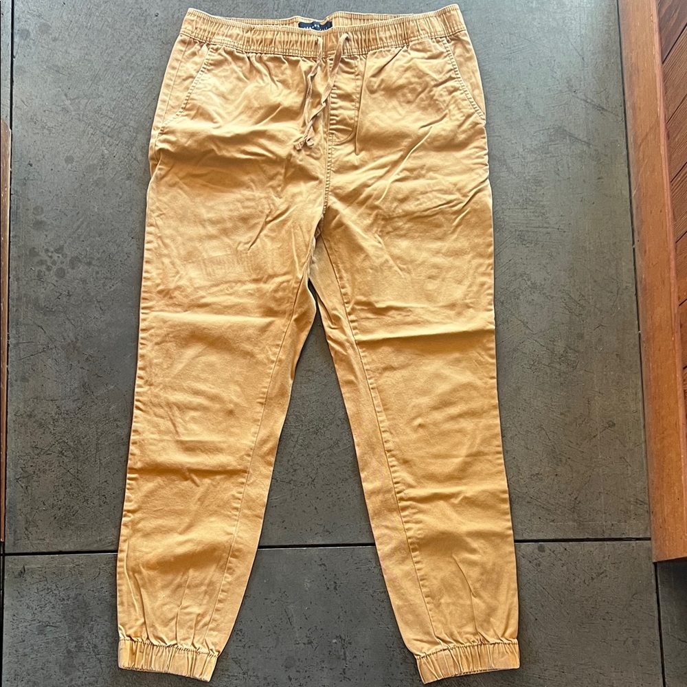 Aeropostale Men's Mustard Yellow Drawstring Joggers